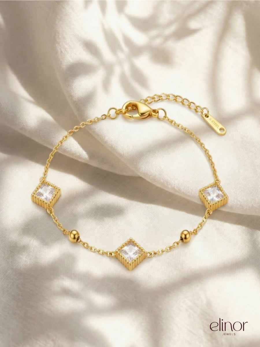 Golden Prism Charm Bracelet - 18k Gold Plated image 2