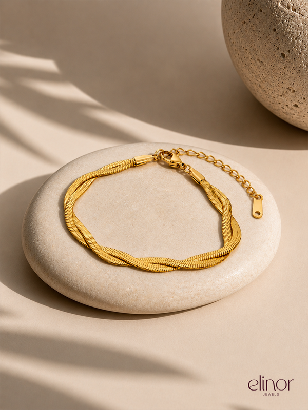 Golden Twist Bracelet - 18K Gold Plated
