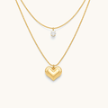 Heart Layered Necklace - 18K Gold Plated