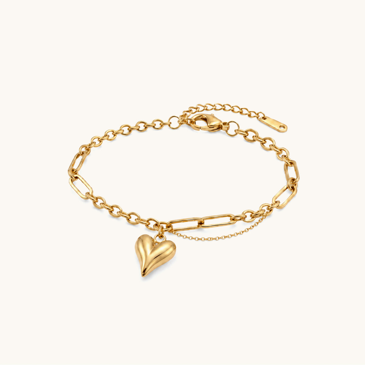 Heart Lock Bracelet - 18K Gold Plated image 1