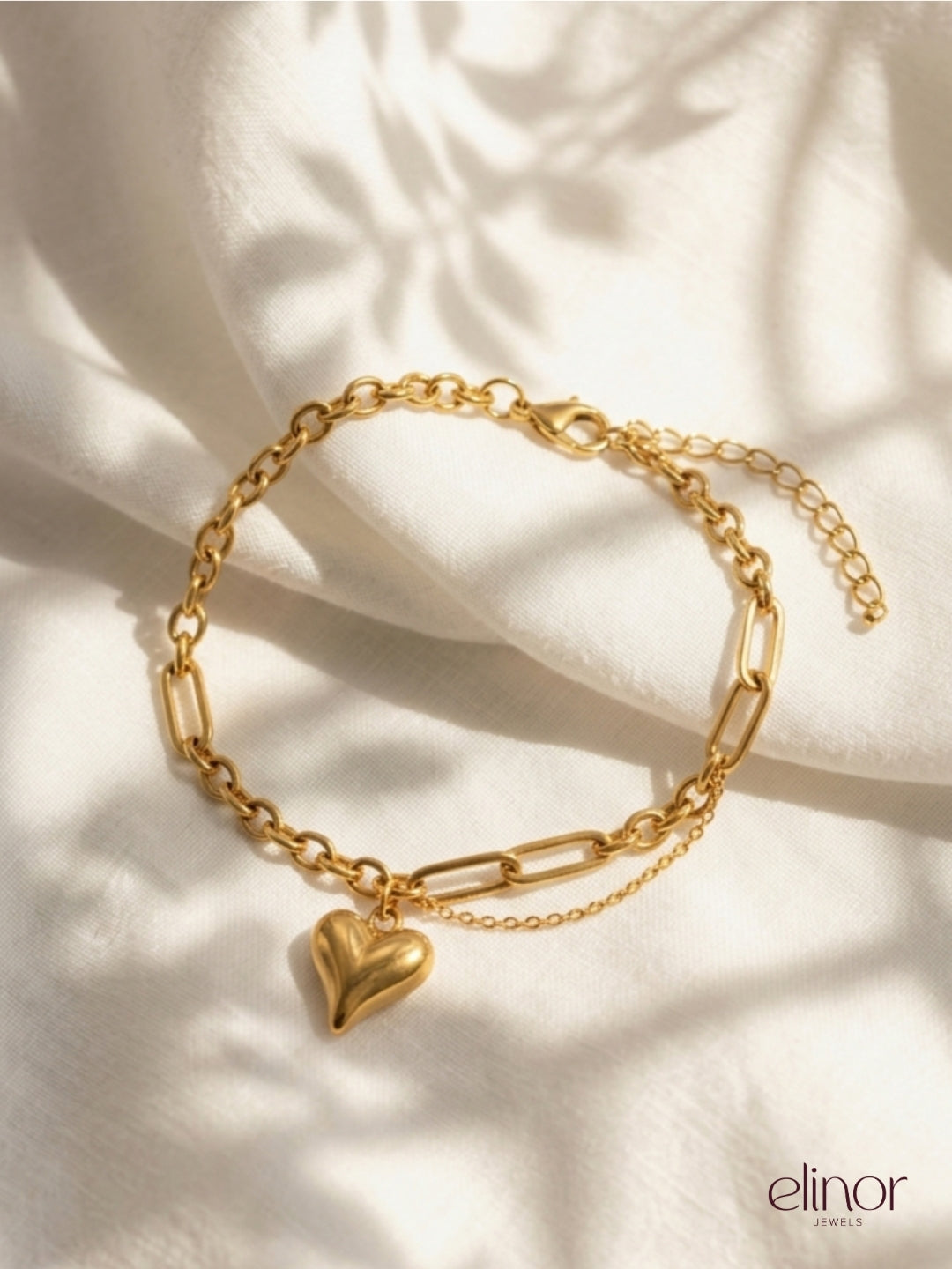 Heart Lock Bracelet - 18K Gold Plated image 2