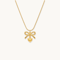 Sweet Bow Necklace - 18K Gold Plated