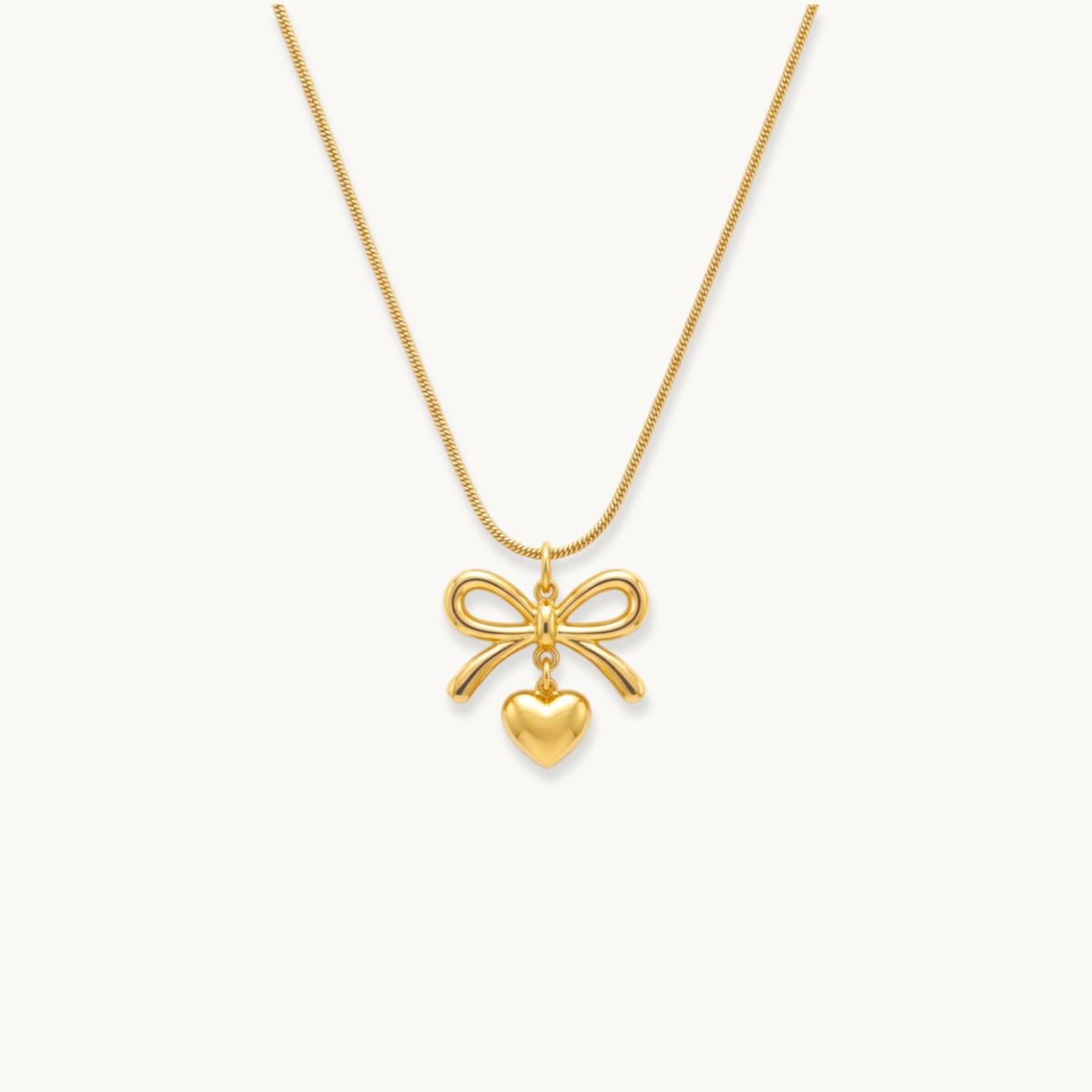 Sweet Bow Necklace - 18K Gold Plated image 1