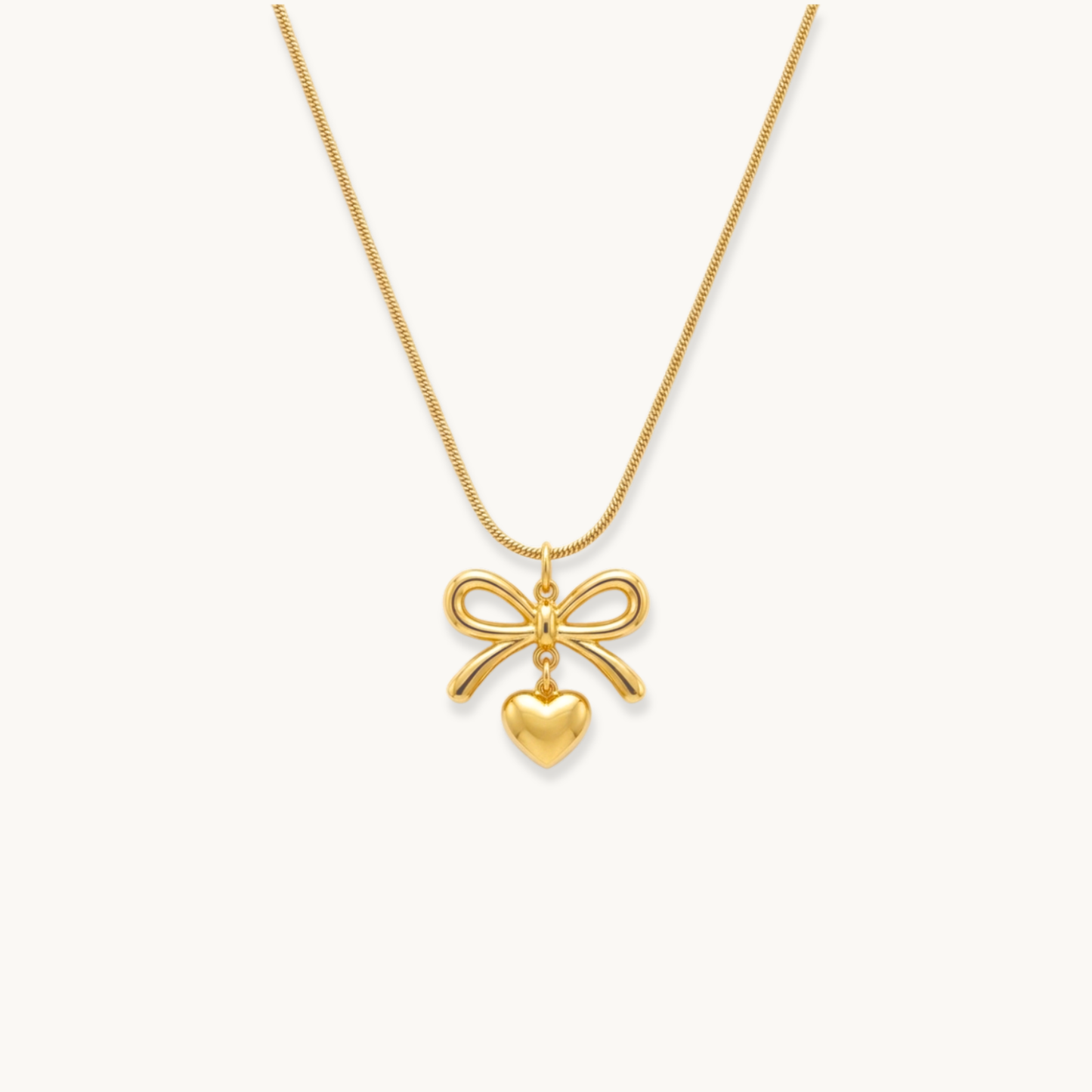 Sweet Bow Necklace - 18K Gold Plated