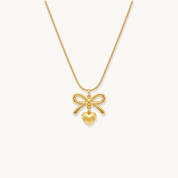 Sweet Bow Necklace - 18K Gold Plated