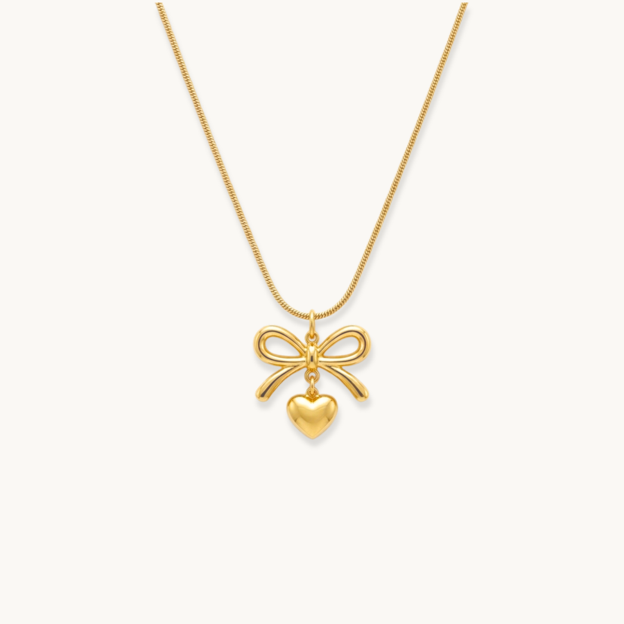 Sweet Bow Necklace - 18K Gold Plated image 1