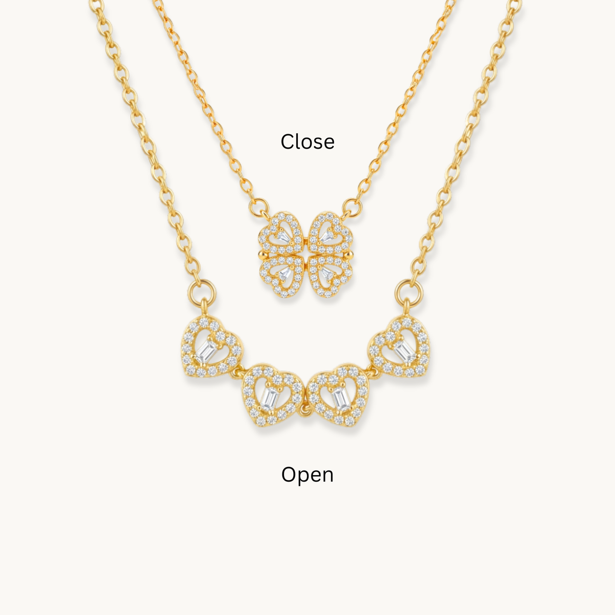 Elara Clover Necklace - 18K Gold Plated image 3