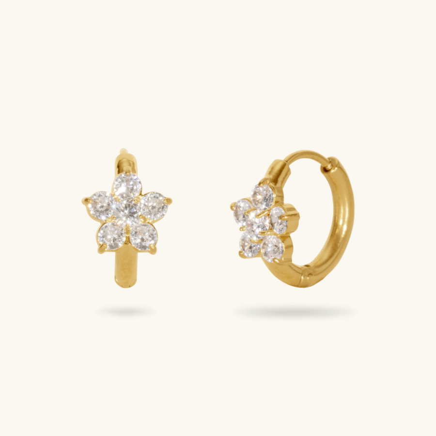 Flower Huggies - 18K Gold Plated image 1
