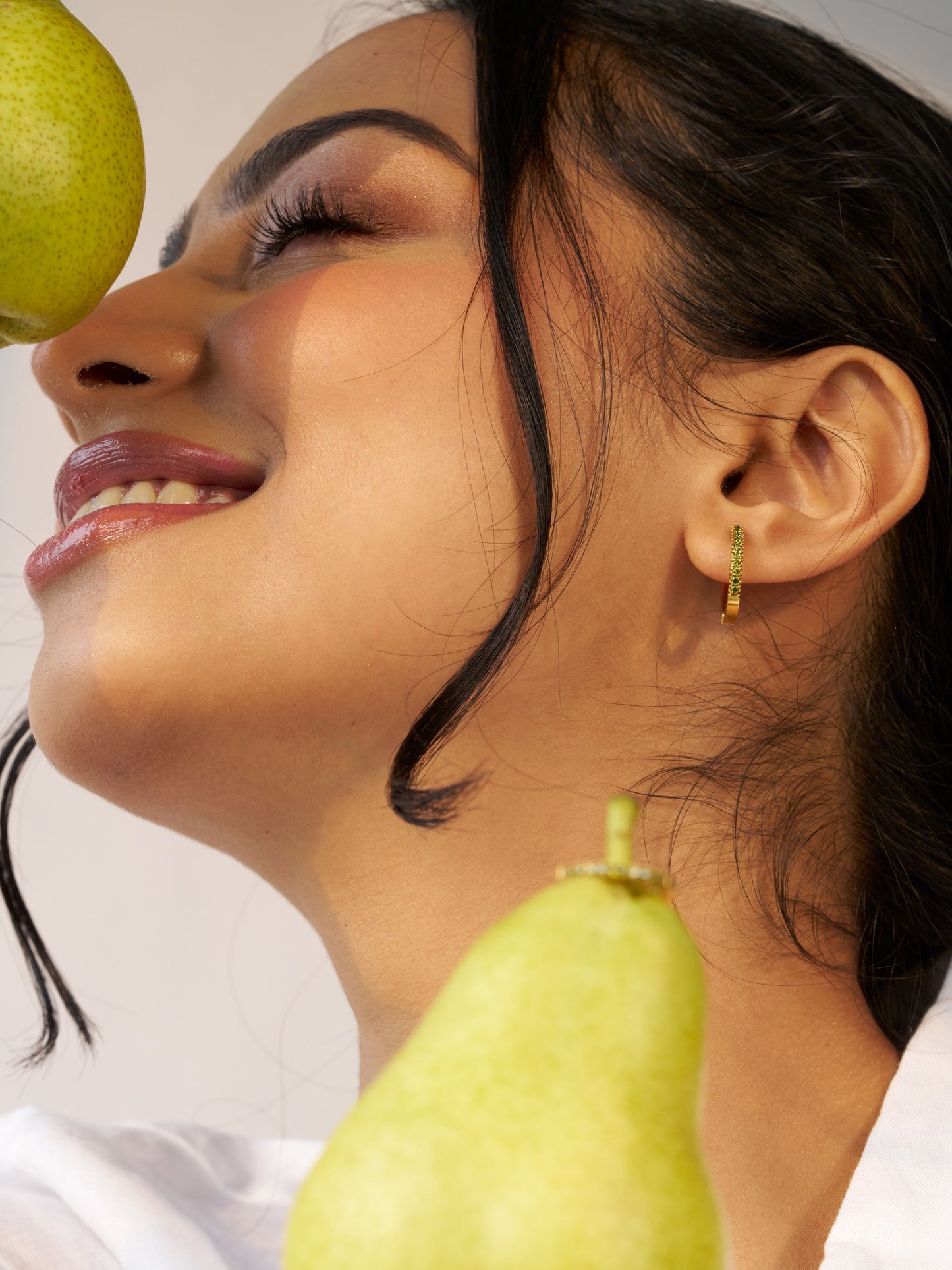 Peridot Hoops - 18K Gold Plated