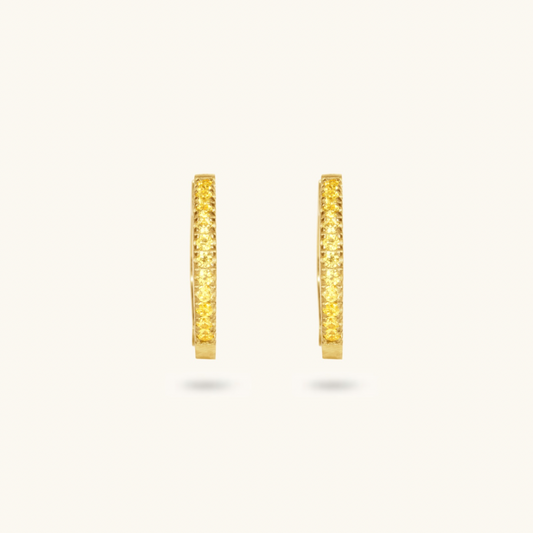 Citrine hoops  - 18K Gold Plated