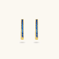 Sapphire Hoops - 18K Gold Plated