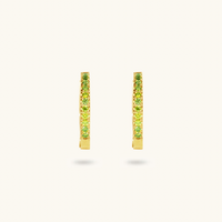 Peridot Hoops - 18K Gold Plated