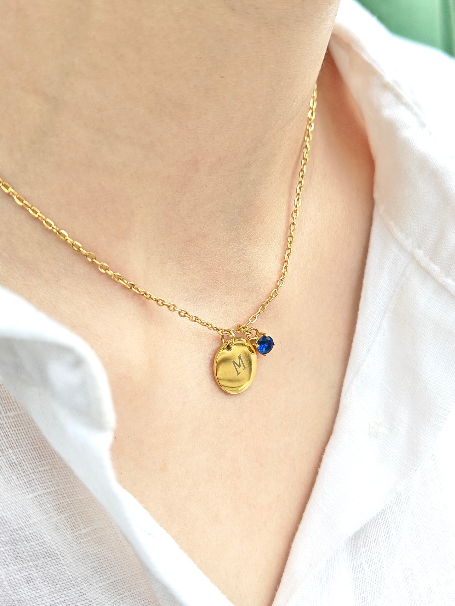 Initial Coin Necklace - 18K Gold Plated