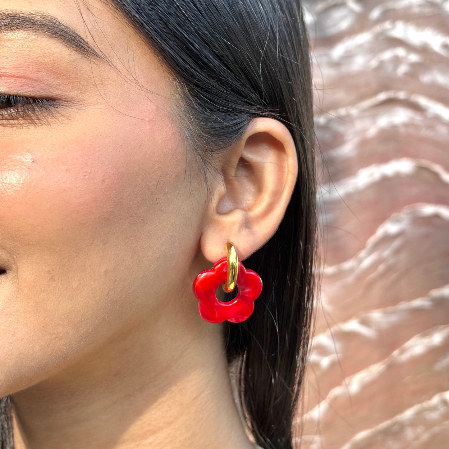 Poppy Petals Hoops - 18K Gold Plated