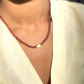Lilac Beads Necklace - 18k Gold Plated