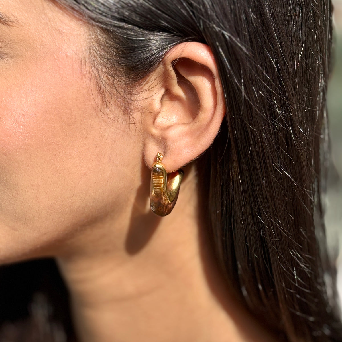 Coffee Rush Hoops - 18K Gold Plated image 2