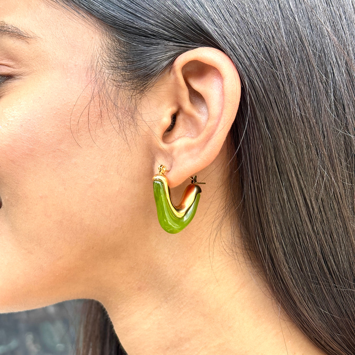 Matcha Hoops - 18K Gold Plated image 2