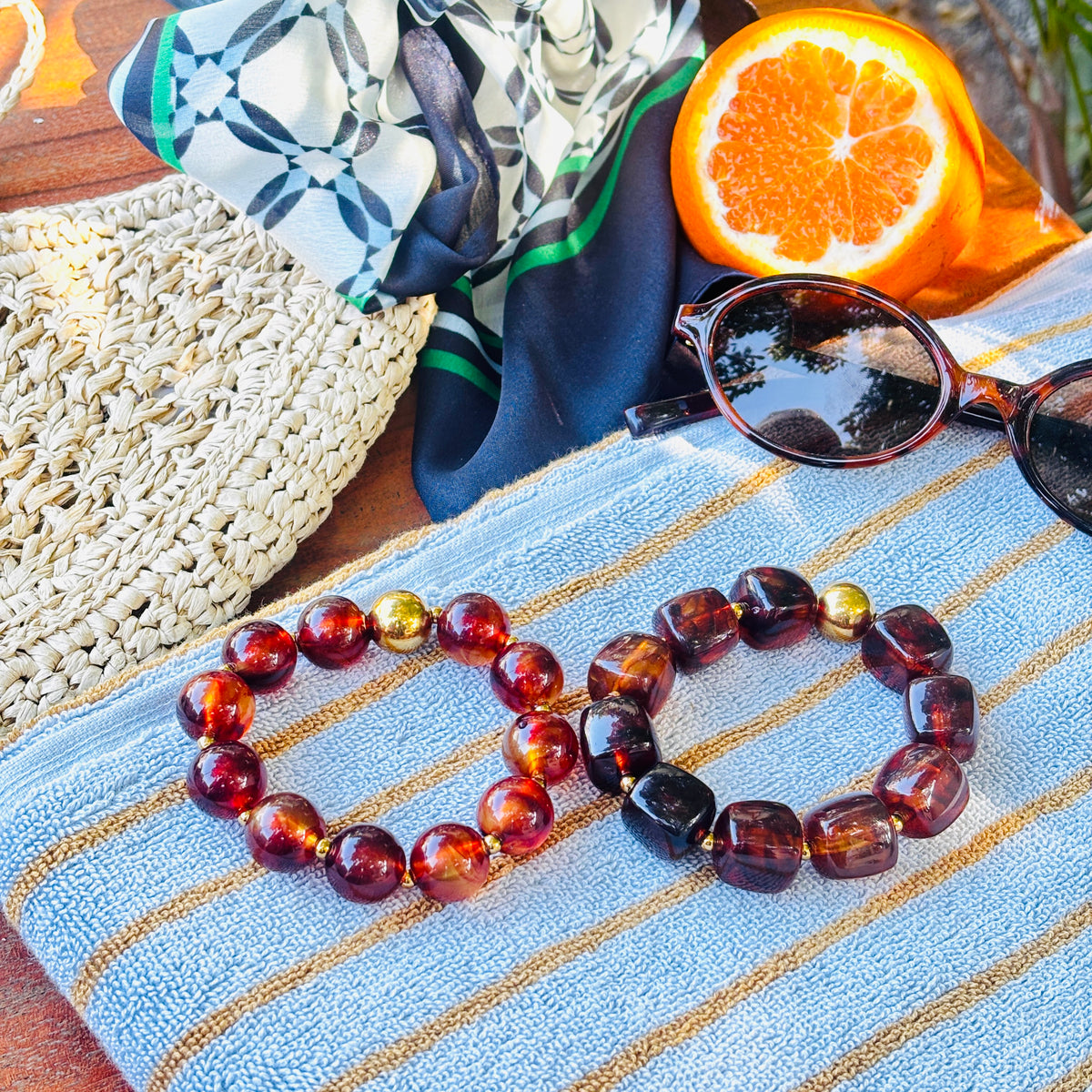 Amber Rock Bracelet - 18K Gold Plated image 4