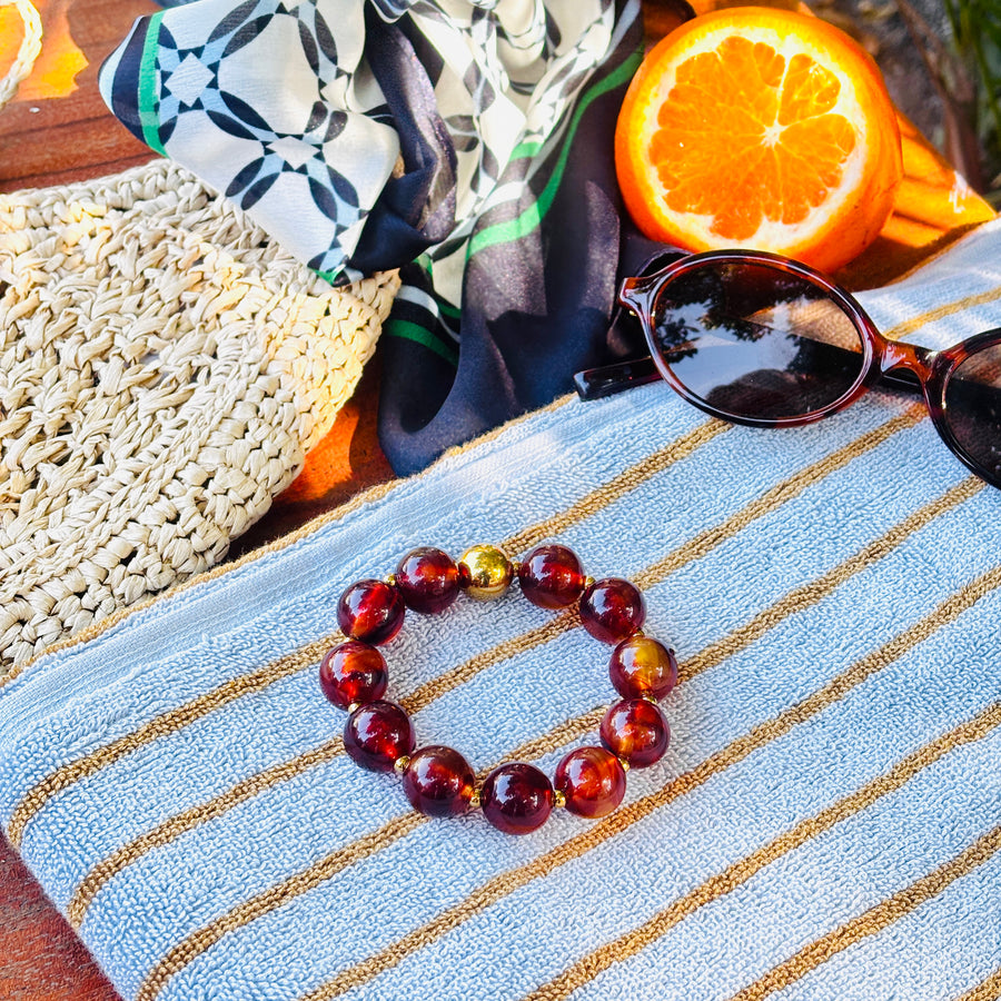 Amber Rock Bracelet - 18K Gold Plated image 3