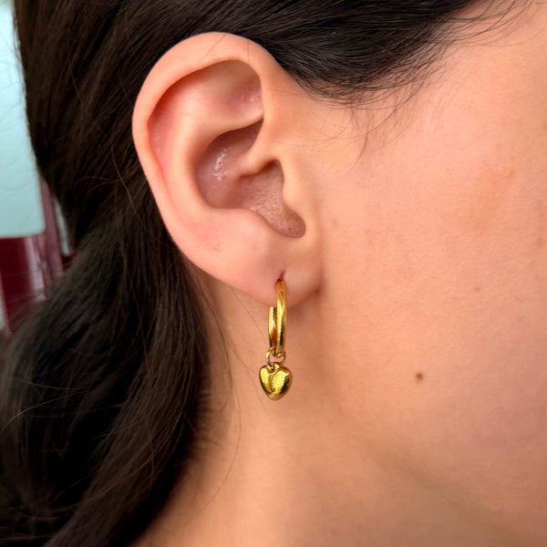 Elara Heart Huggies - 18k Gold Plated
