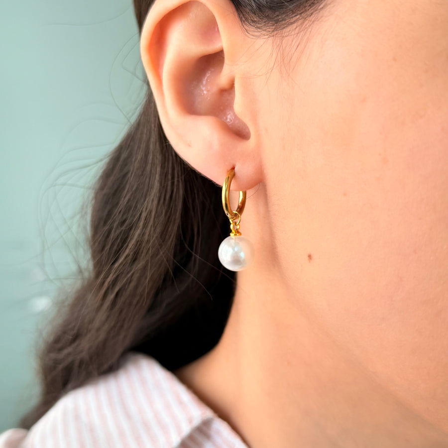 Sia Pearl Huggies - 18k Gold Plated image 2