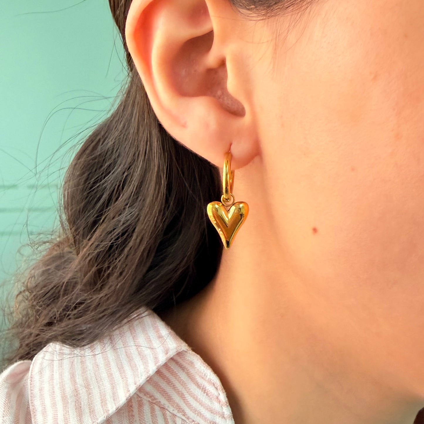 Cherish Heart Huggies - 18k Gold Plated