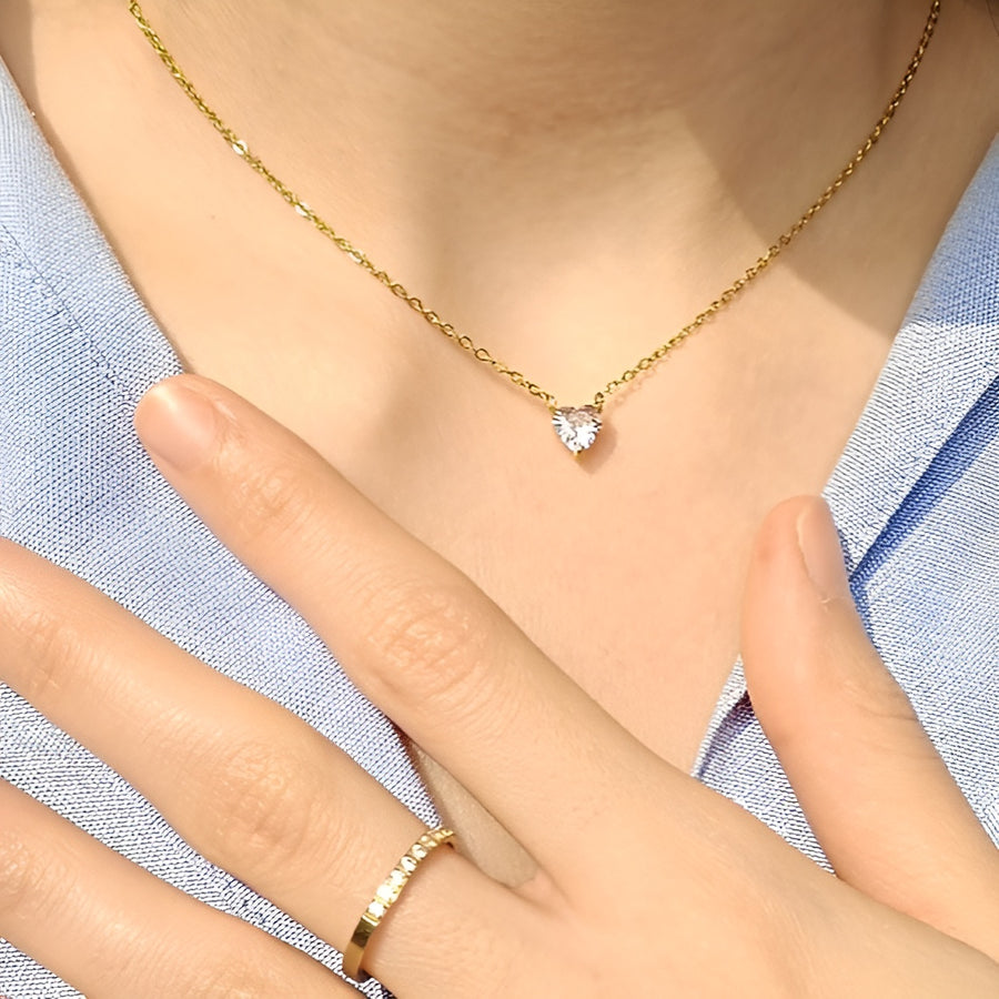Vera Diamond Necklace - 18k Gold Plated image 2