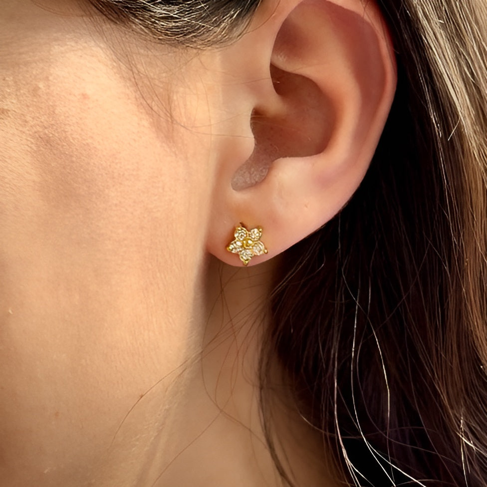 Lily Studs - 18k Gold Plated image 2