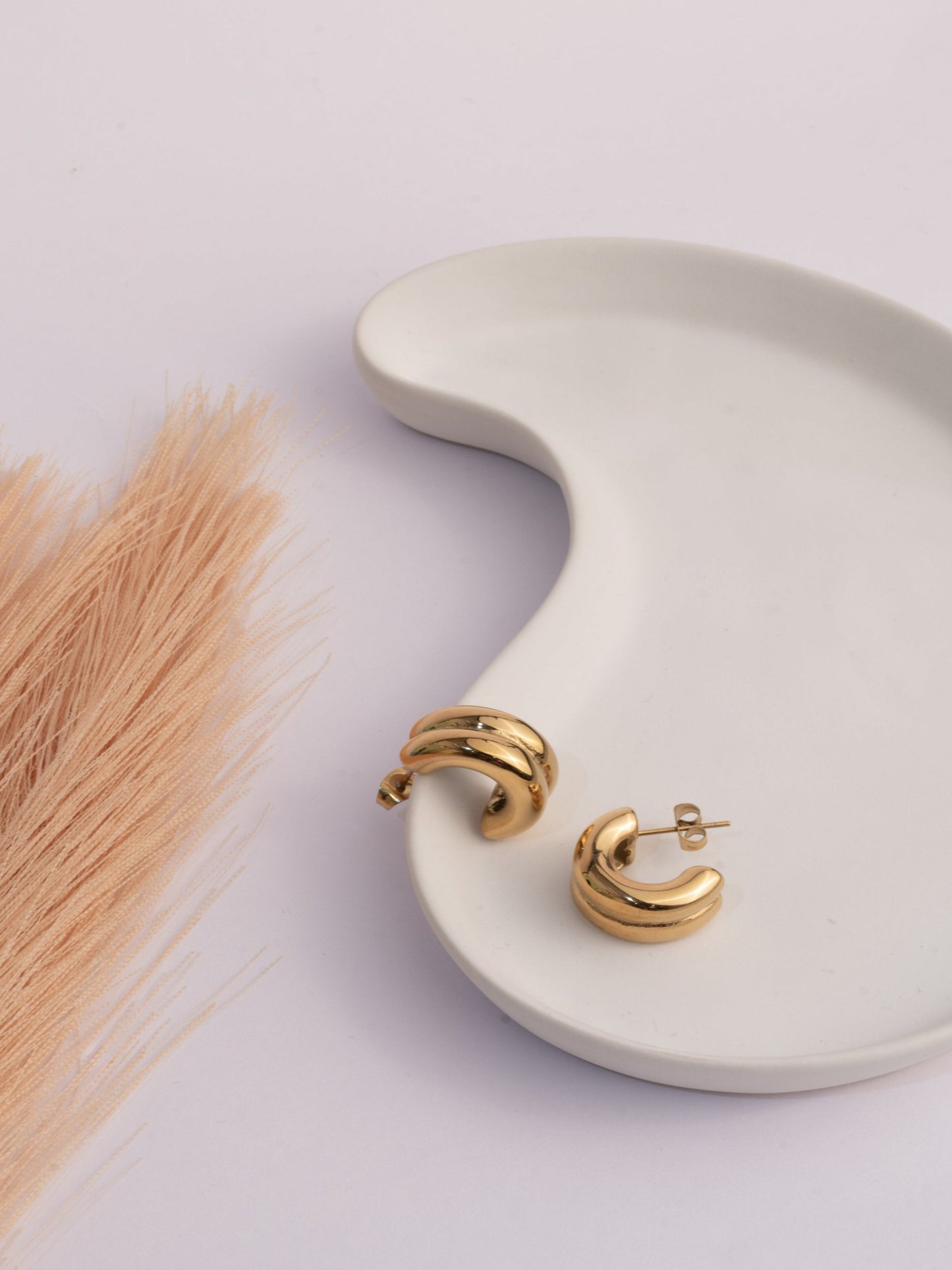 Double Hoop Earrings - 18K Gold Plated