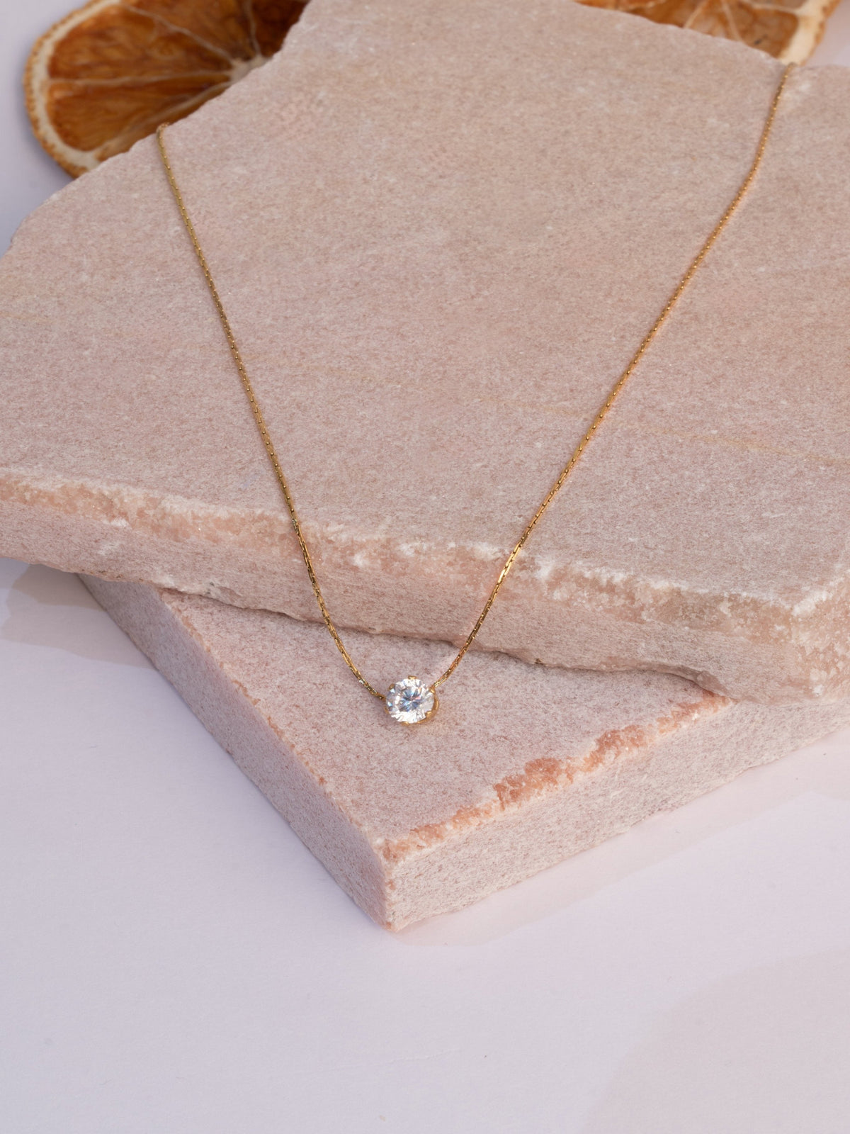 Dainty Diamond Necklace  - 18K Gold Plated image 3