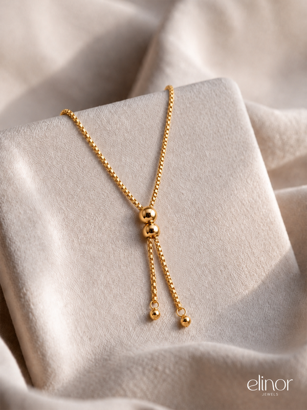 Knot Drop Necklace - 18K Gold Plated
