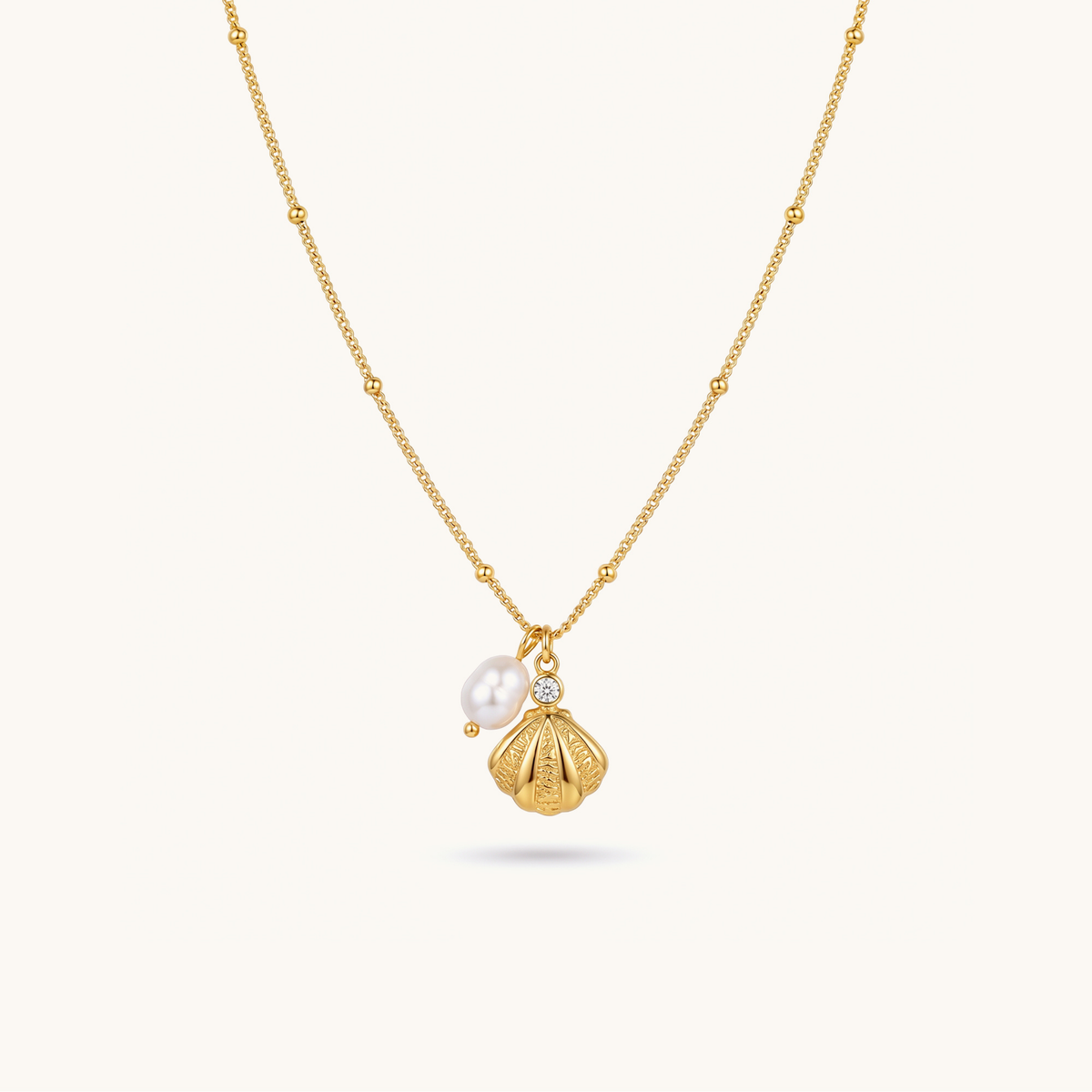 Luna Shell Necklace – 18K Gold Plated image 1