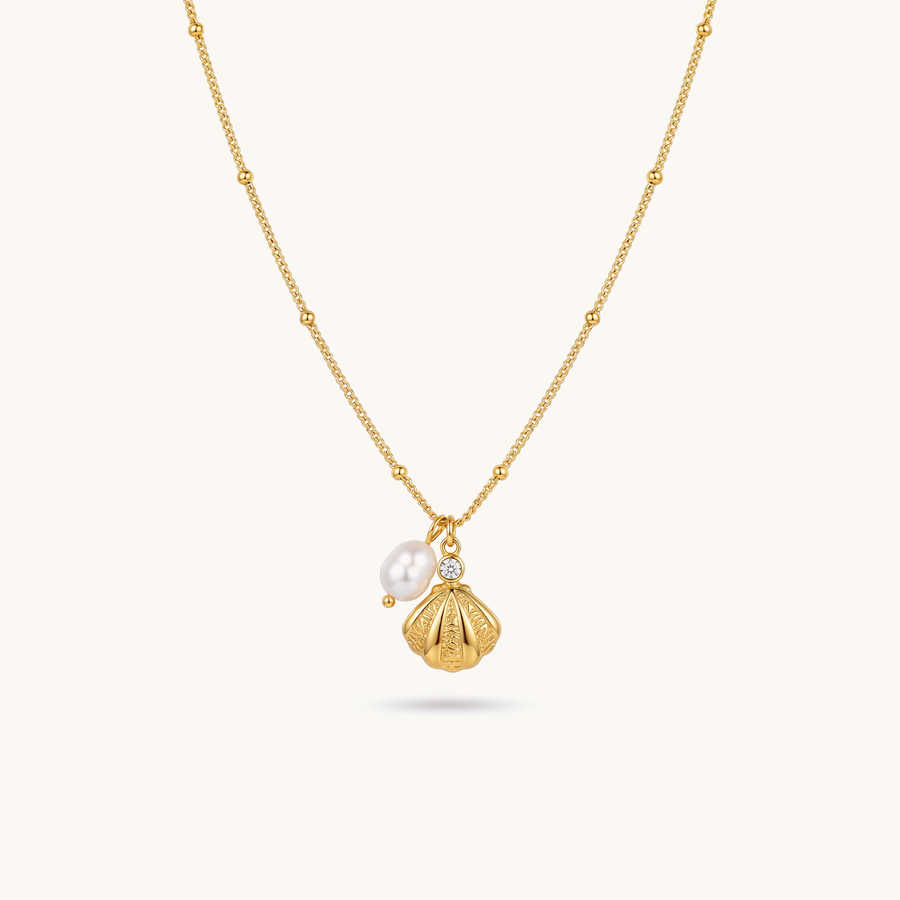 Luna Shell Necklace – 18K Gold Plated image 1