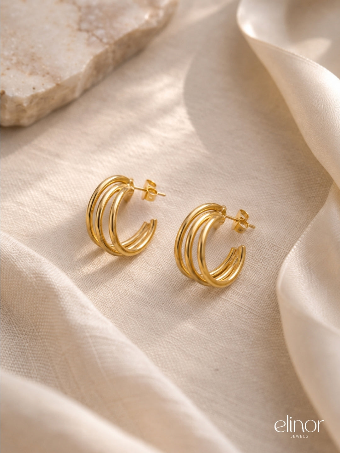 Lunara Hoops – 18K Gold Plated image 2