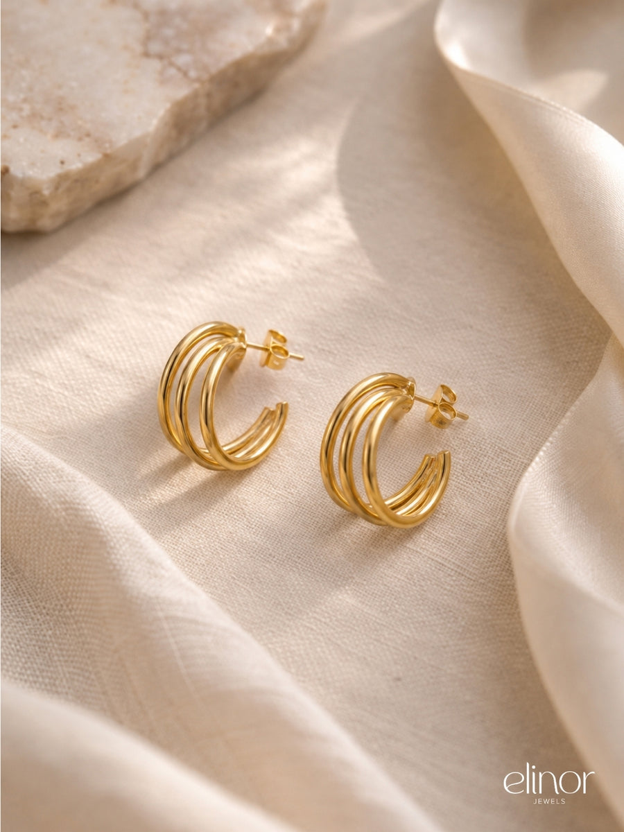 Lunara Hoops – 18K Gold Plated image 2