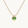 Green Jade Necklace - 18k Gold Plated