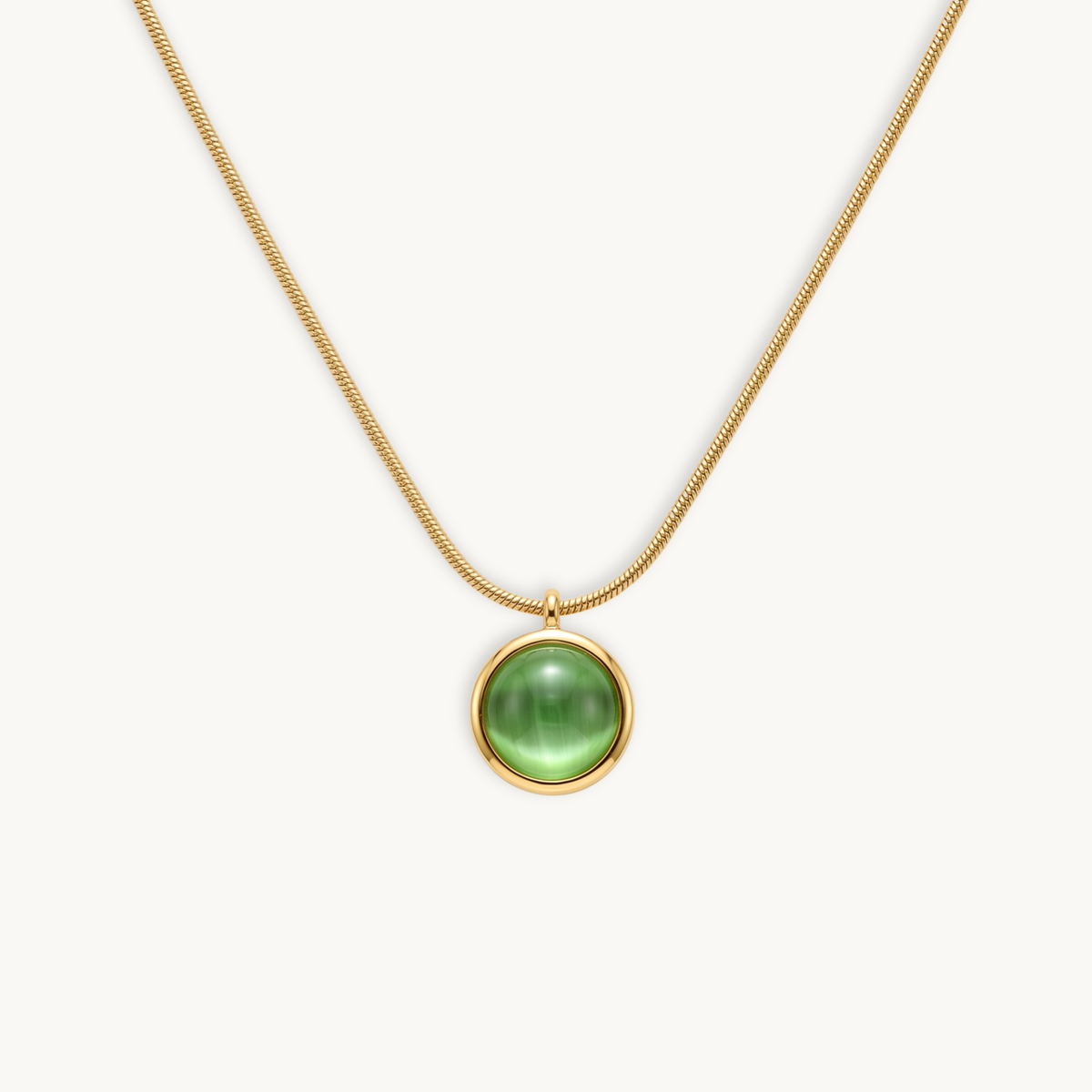 Green Jade Necklace - 18k Gold Plated image 1