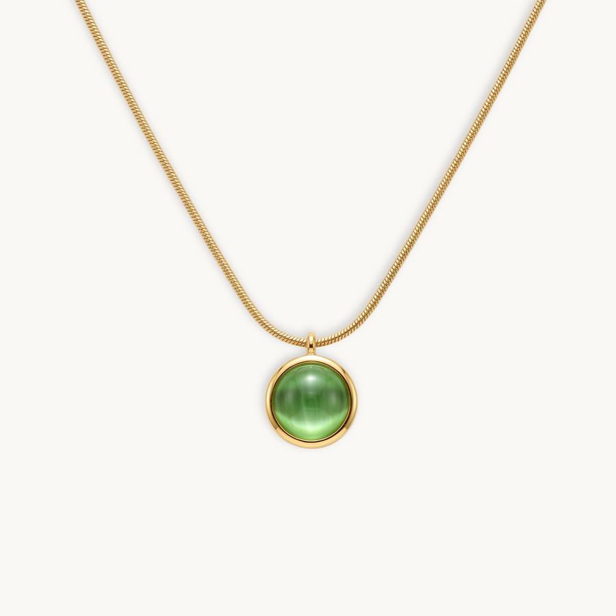 Green Jade Necklace - 18k Gold Plated image 1