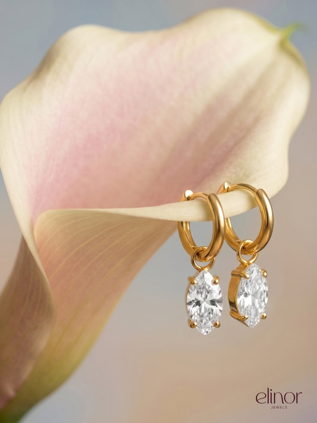 Marquise Glow Huggies - 18K Gold Plated image 5