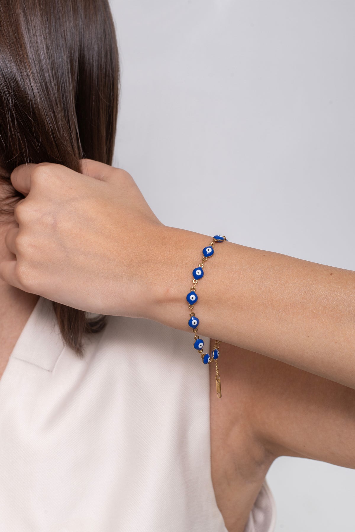 Midnight Evil Eye Bracelet -  18K Gold Plated