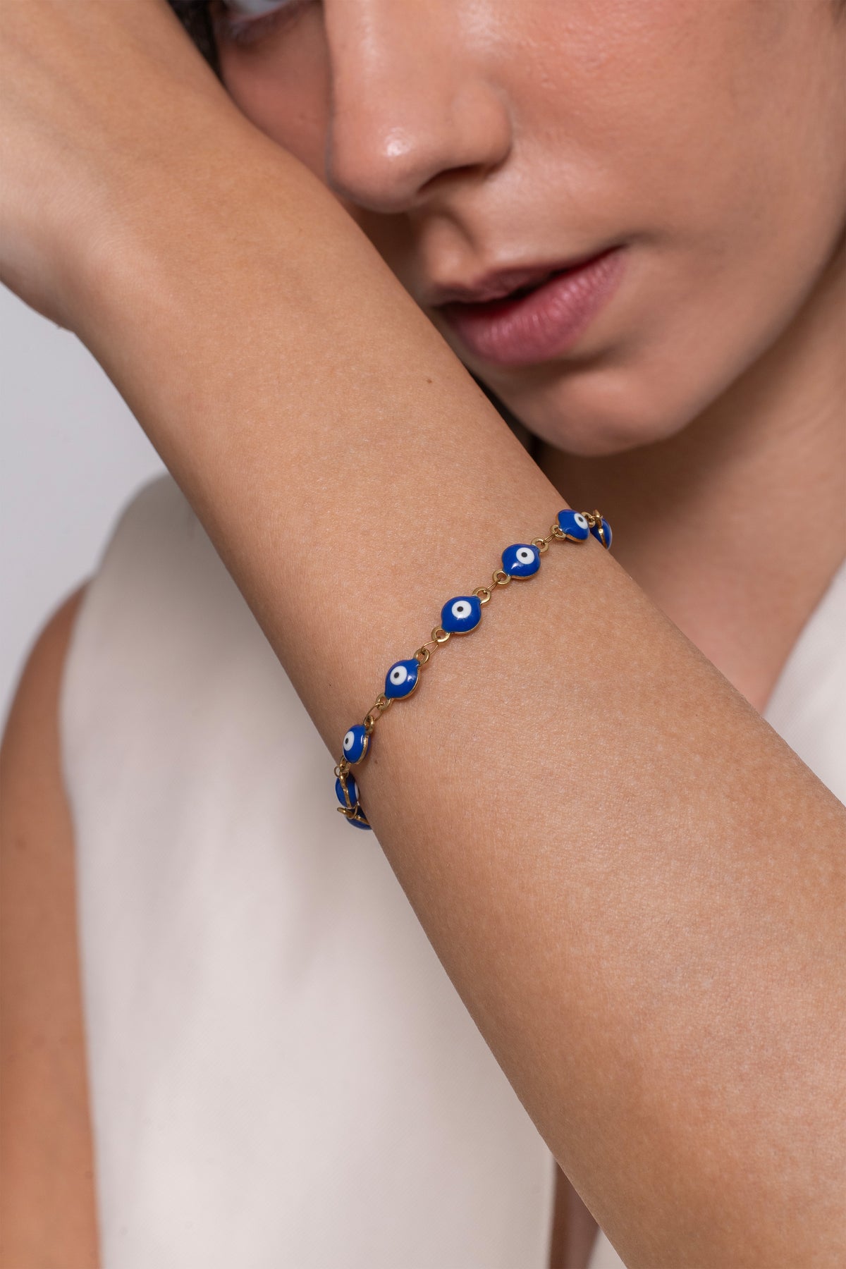 Midnight Evil Eye Bracelet -  18K Gold Plated image 3