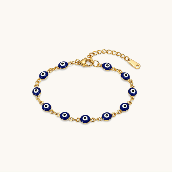 Midnight Evil Eye Bracelet -  18K Gold Plated