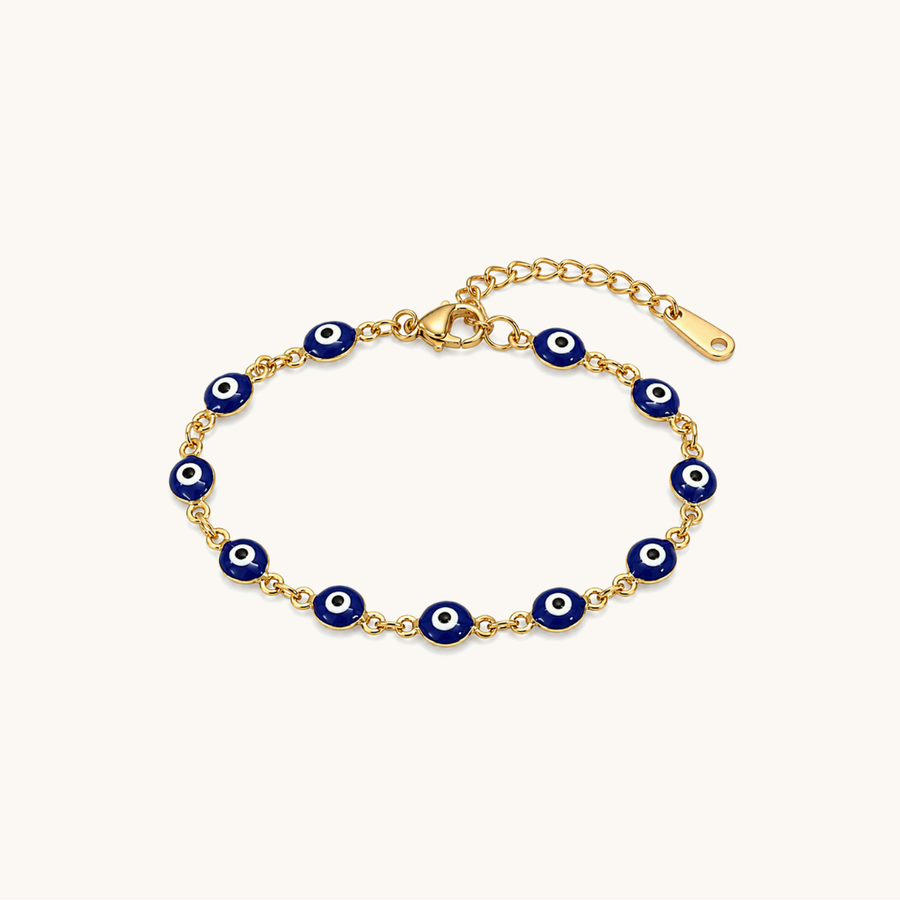 Midnight Evil Eye Bracelet -  18K Gold Plated image 1