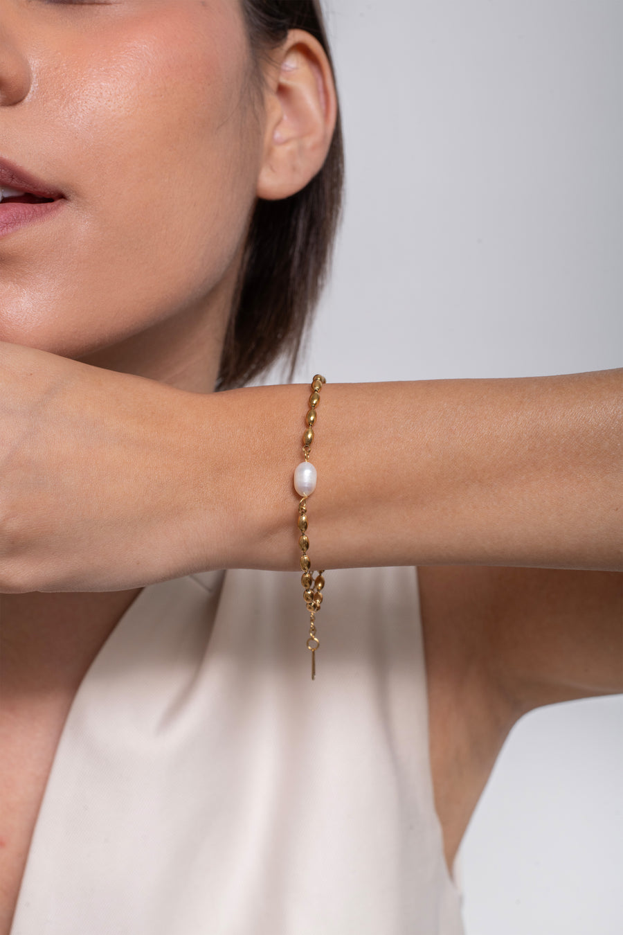 Mist Pearl Bracelet - 18k Gold Plated image 2