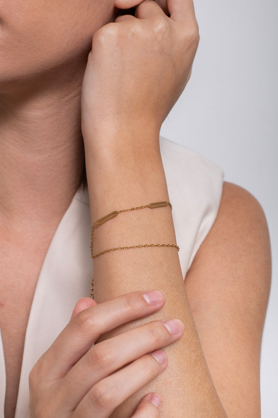 Modern Link Bracelet - 18K Gold Plated image 4