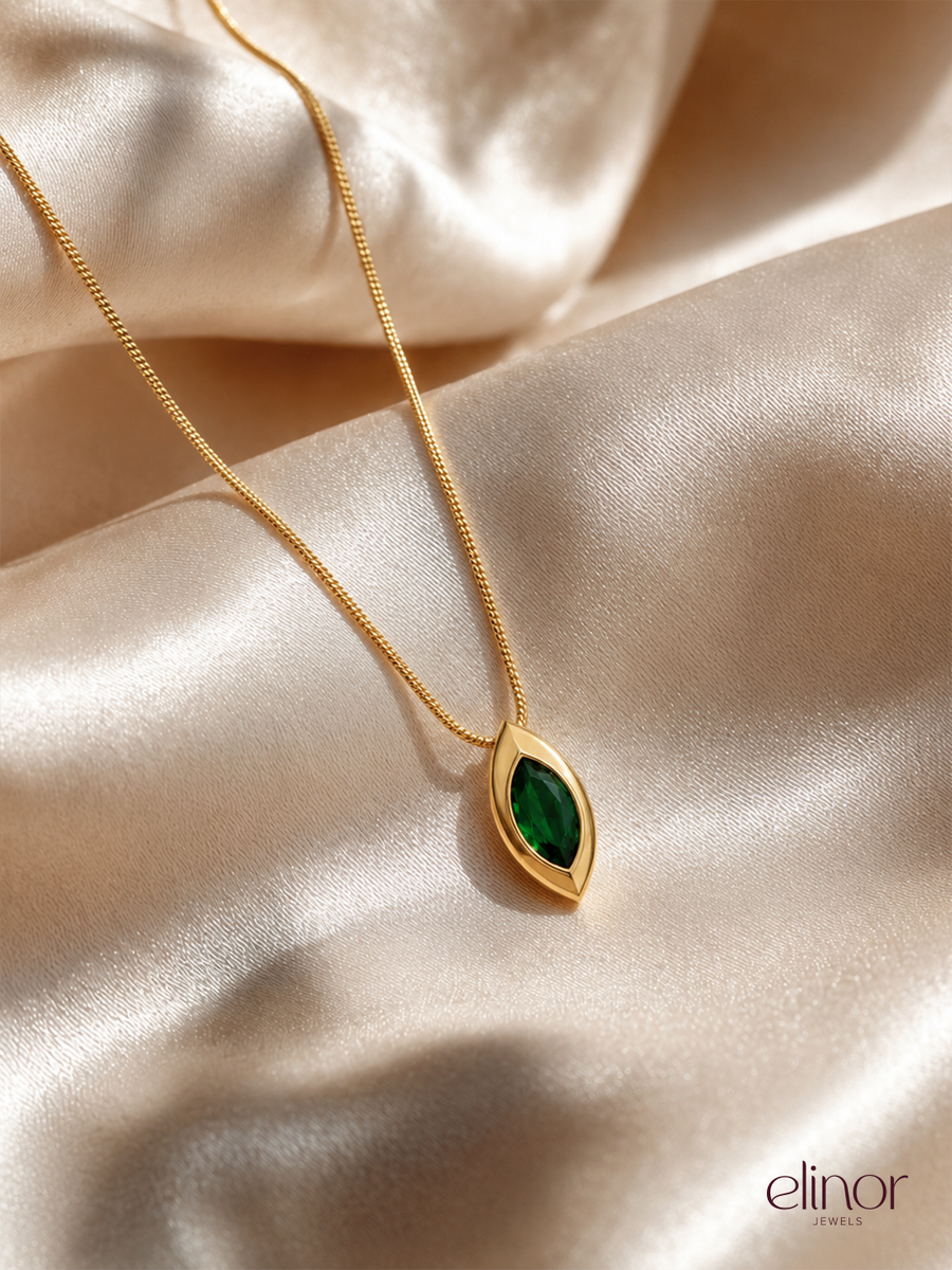 Olive Gleam Necklace - 18K Gold Plated image 2