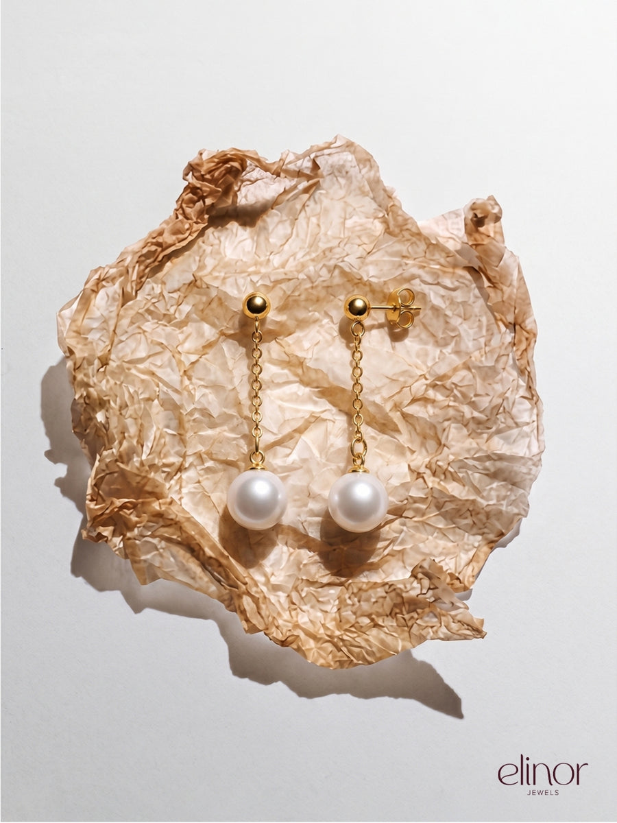 Pearl Drop Studs - 18k Gold Plated image 2