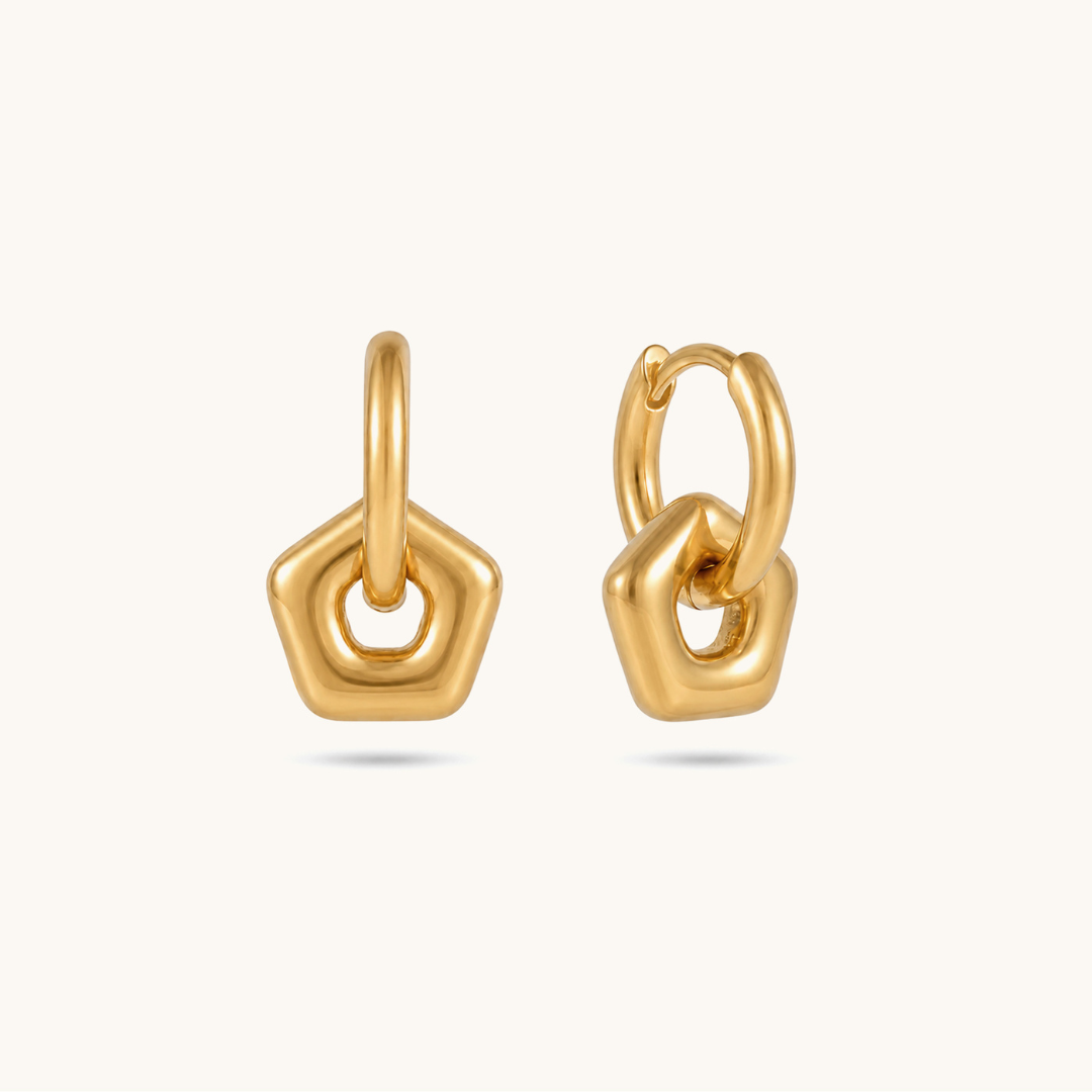 Penta Huggies - 18K Gold Plated