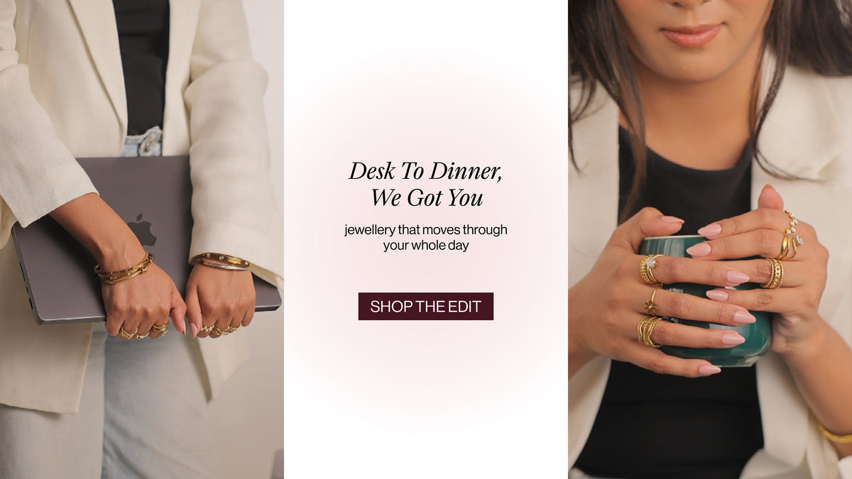 Woman wearing Mirea jewelry