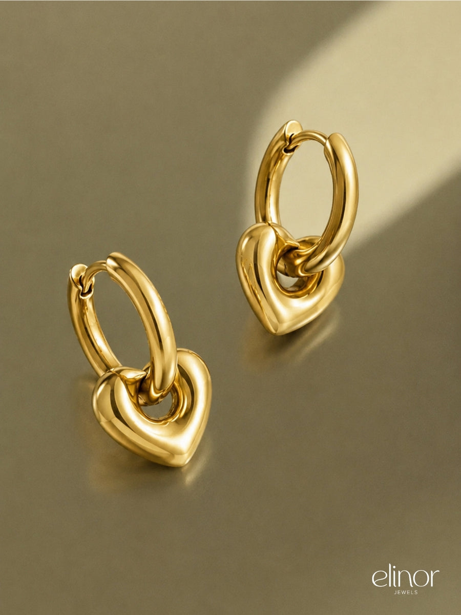 Puffy Love Earrings – 18K Gold Plated image 5